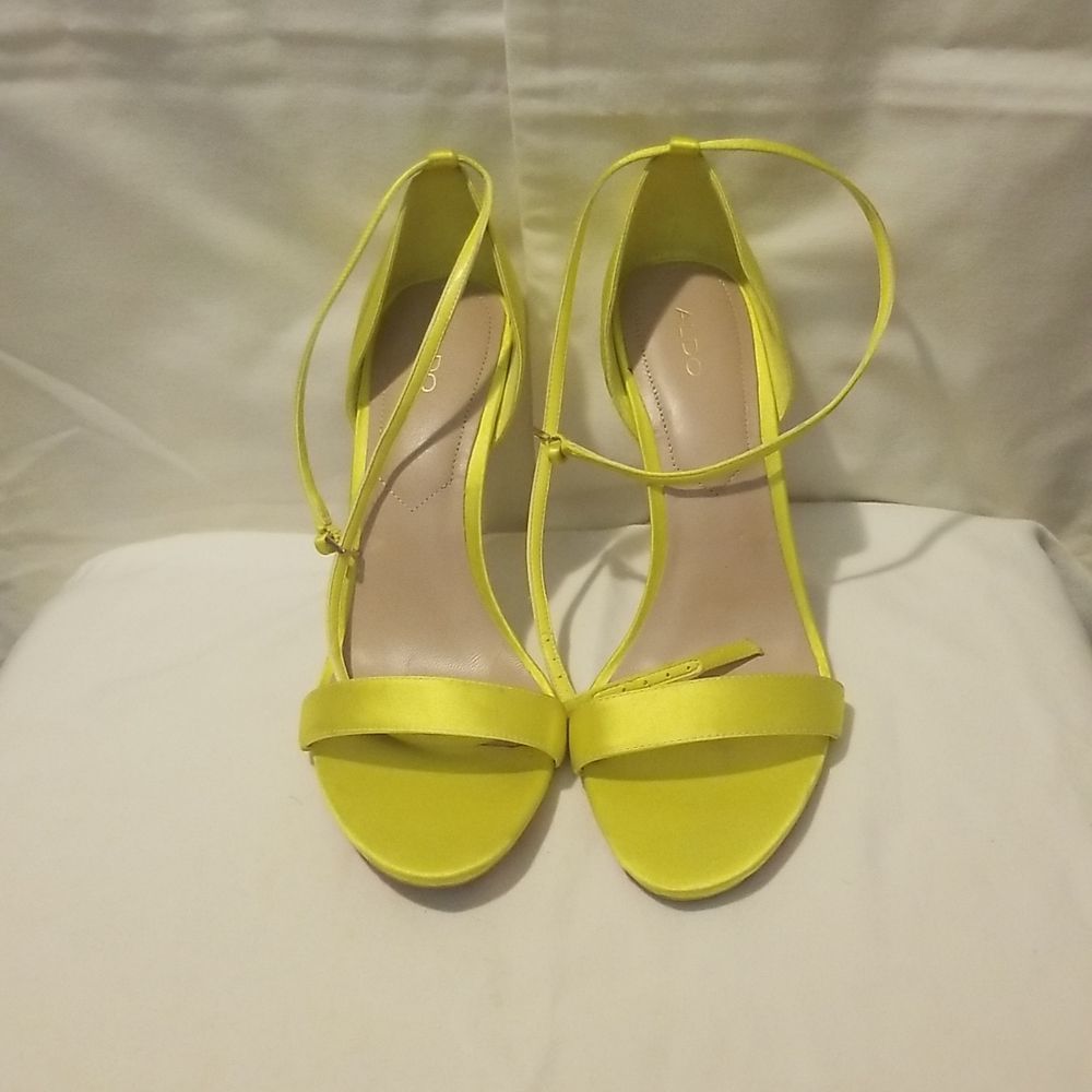 Aldo Neon Yellow Strappy Stiletto Heels